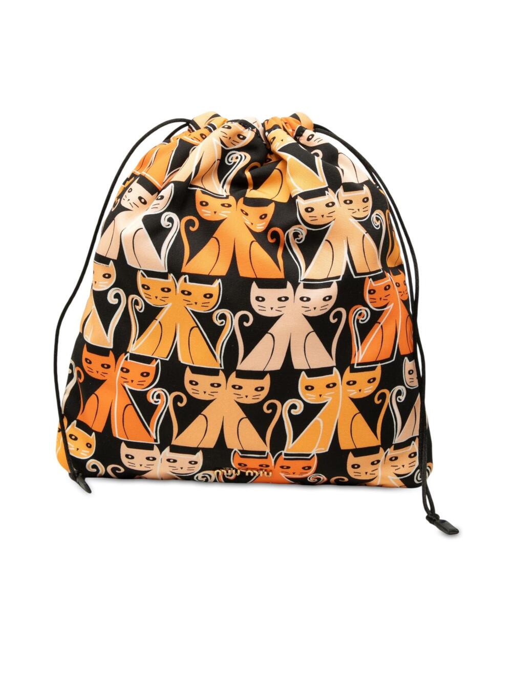 Miu Nylon Cat Print Drawstring #349121M35B